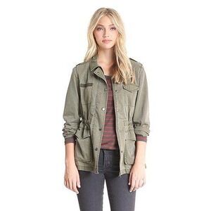 Rubbish Olive Green Utility Jacket Drawstring Waist Button Front Women's Medium